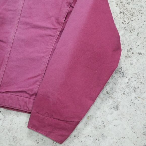 Vintage Carhartt WOMENS WJ097 RBY Ruby FADED Pink Detroit Jacket Size Medium - Picture 12 of 16